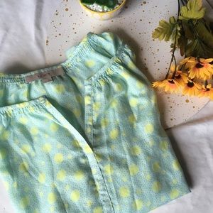 Ann Taylor LOFT polka dot peasant top